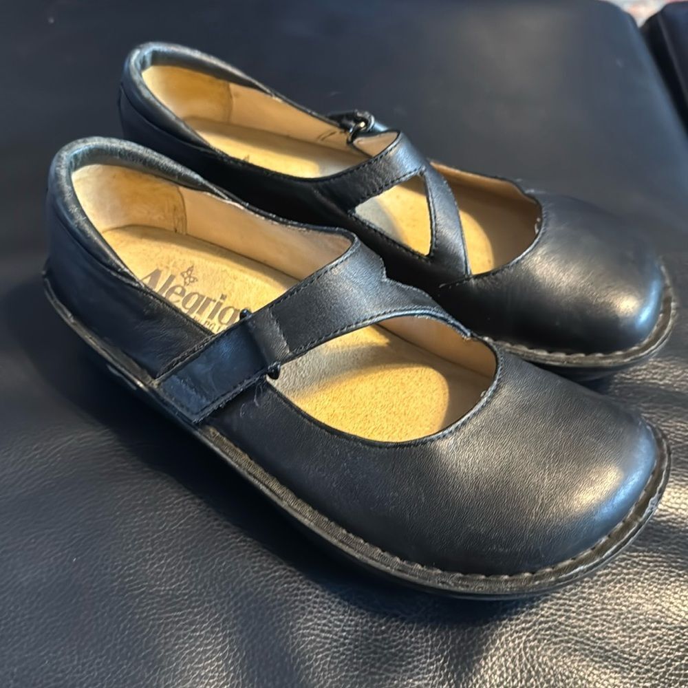 Alegria Dayna Black Leather Napa Shoes EU 37